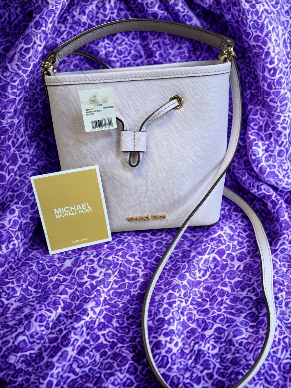 Michael Kors Siri small bucket bag lilac blush saffiano leather new with tag nwt